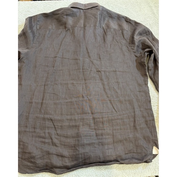 Onslöe 100% Linen Button Down Shirt Brown XL Classic Fit Long Sleeve Preppy - Picture 16 of 16